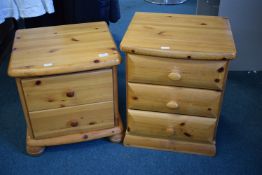 2x Pine Bedside Table