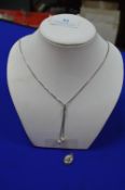 Silver Chain with Two Cultured Pearls plus Silver and Mother of Pearl Pendant ~7.6g gross