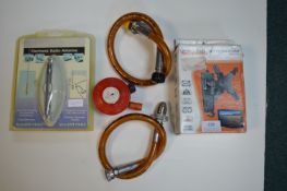 Gas Bottle Regulator and Pipe, plus TV Bracket, and a Radio Antenna