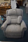 Grey Upholstered Electric Reclining Armchair (requires cleaning)