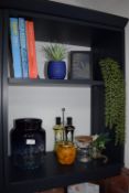 *Assorted Display Items Including Cookery Books, Air Plants, Glass Vases, Oil & Vinegar Set, etc.