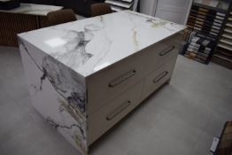 *Quartz Island Unit with Kneehole and 4x Storage Drawers