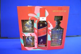 *Johnny Walker Whiskey Bar Set Comprising Red Label Whiskey, 2x Tumbler, and a Decanter (AF)
