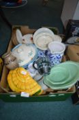 Pottery and Glassware, Kitchenware, etc.