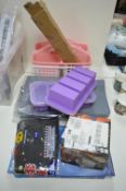 Silicone Kitchenware, Storage Caddies, Rubber Gloves, and a Burger Press