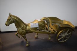 Solid Brass Horse and Cart