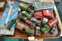 Vintage Tinplate Toy Cars Including Shuko plus Hettoy Clockwork Car, etc.