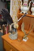 Eagle Lamp and a Brass Eagle
