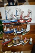 Hand Painted Model Trawlers and Fishing Boats etc.