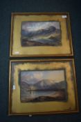 Pair of Highland Mountainscape Watercolours (unsigned)