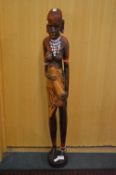 Ethnic Carved Painted Figure