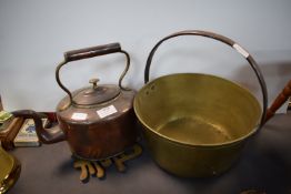 Brass Jam Pan and a Copper Kettle