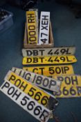 10x Vintage Car Registration Plates