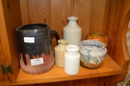 Studio Pottery and Vintage Ink Bottles