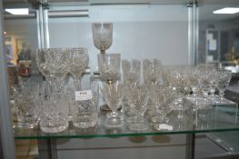 Assorted Cut Glass Drinking Glasses