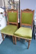 Pair of Edwardian Mahogany Upholstered Side Chairs