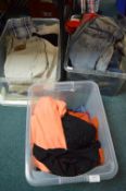3x Storage Tubs Containing Assorted Clothing
