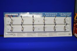 *Birdrock Wall Mounted Hook Rails 2pk