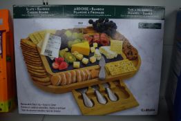 *Carrara Home Slate & Bamboo Cheeseboard with S/Steel Serving Set