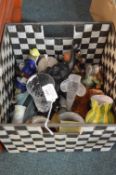 Basket of Decorative Items, Glass, and Pots, etc.