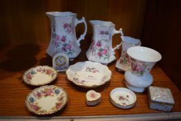 Decorative Floral Pottery by Wedgwood and Coalport