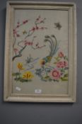Floral Embroidered Framed Panel