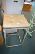 Pale Gold Metal Framed Stool