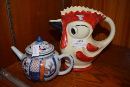 Chinese Teapot and a Bird Jug