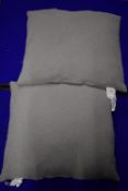 *Pair of Grey Plush Cushions