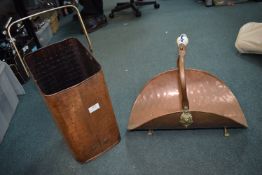2x Copper Coal Scuttles