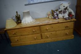 Pine Four Drawer Unit 70” long x 18” deep x 23” tall