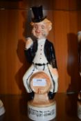 Vintage Musical Spirits Decanter of a Drunk on a Barrel