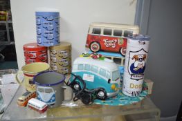 Camper Van Tins and Mugs, etc.