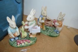 2x Pairs of Rabbit Ornaments