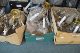 3x Glass & Brass Chandeliers