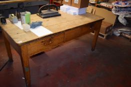 *Beech Worktable on Four Square Tapered Leg with Drawers