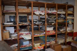 *Set of Pine Storage Shelves Containing Assorted Paper Stock