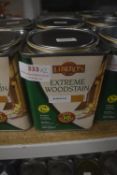 2x 1L Tins of Liberon Extreme Wood Stain Medium Oak