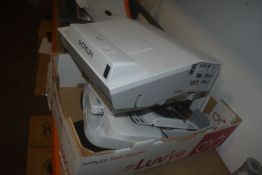 Hitachi CP-AX2503 Projector and Projector Screen