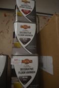 3x 1L Tins of Liberon Decorative Floor Varnish 2x Melting Metallic 1x Red Fusion