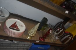 *Contents of Shelf to Include Assorted Plates, Vases, Candlesticks, and Other Decorative Household