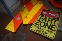 *Warning Signs Including “Fart Zone” Sign