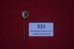 German club stick pin, circular gilt and blue enamel head depicting a swallow, inscribed “Schwalbe