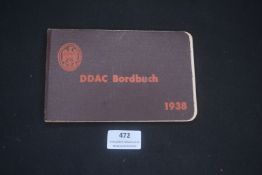 German Third Reich D.D.A.C. (Der Deutsche Automobil-Club) Bordbuch, dated 1938, with printed
