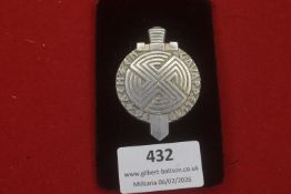 SA Sports Badge, bronze grade, featuring the sword and oak wreath design with raised lettering,