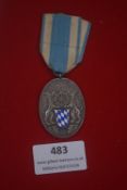 German Third Reich Bavarian long service medal, awarded “Für 25 Jahre treue Dienste”, silvered medal