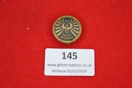 German shooting club badge, circular with radiating sunburst design and central target motif,
