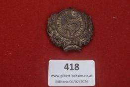 A.R.B. enamelled association badge, oakleaf wreath surrounding stylised “S” device, reverse with