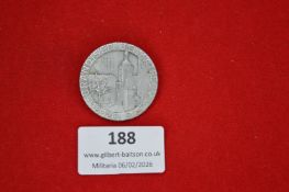 German commemorative badge, circular, depicting a townscape with church tower and surrounding