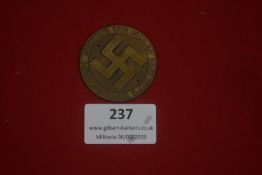 German NSDAP Gautag der NSDAP Nürnberg commemorative badge dated 6 June 1931, circular bronze-
